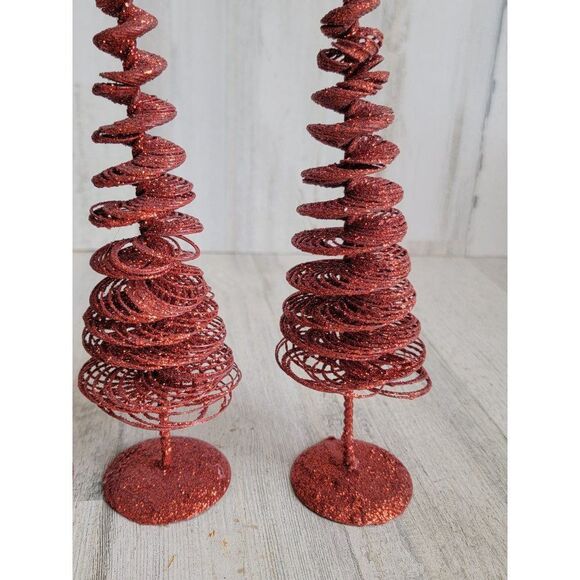 Glitter red star pine tree xmas Home decor metal - Picture 4 of 10